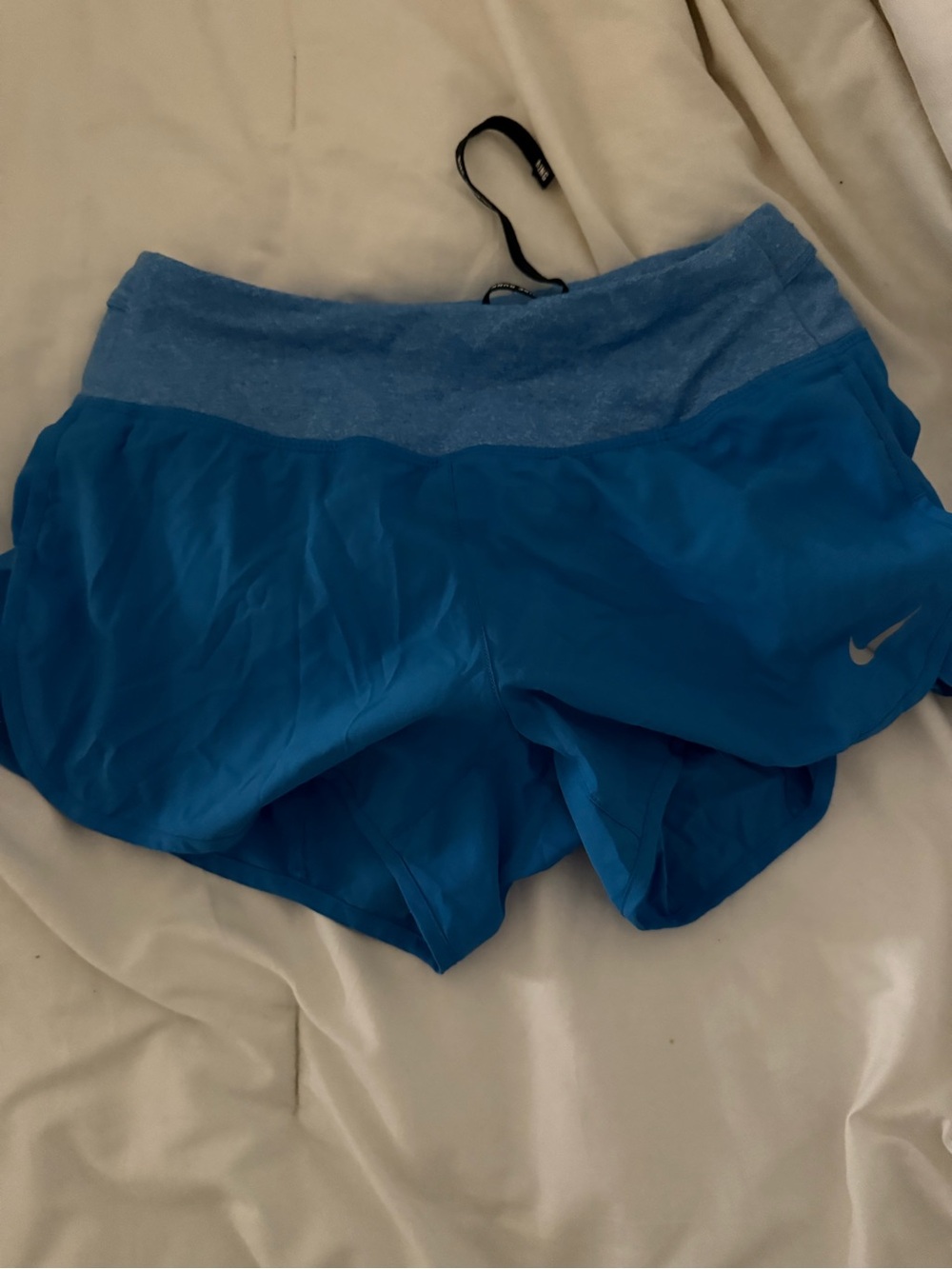 Nike Women's Teal Blue Athletic Shorts with Heather Waistband